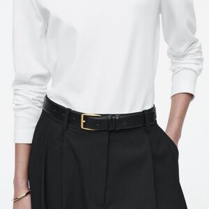 COS 100% Black Leather Belt